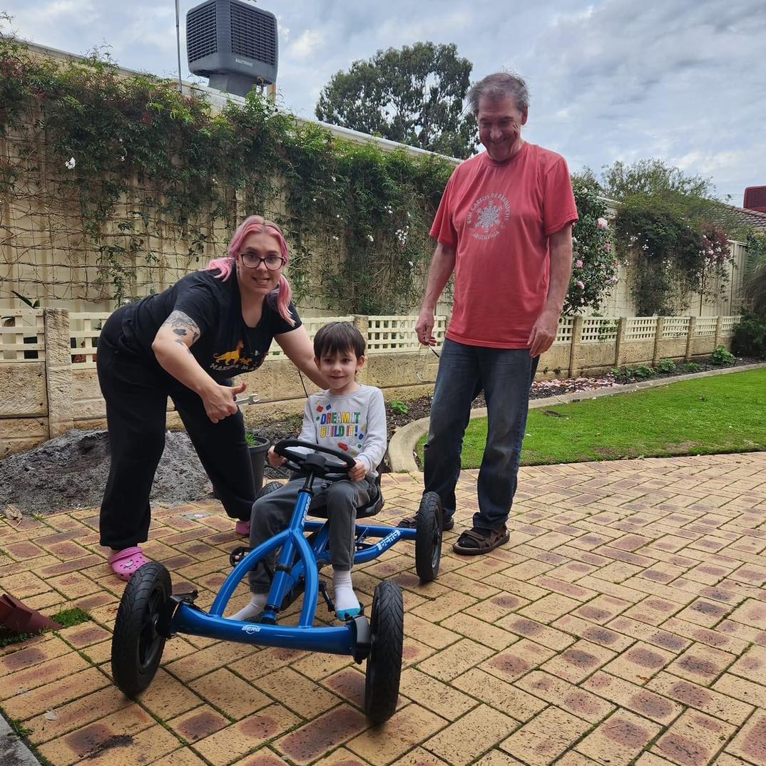 Grandson on his BERG pedal go-kart